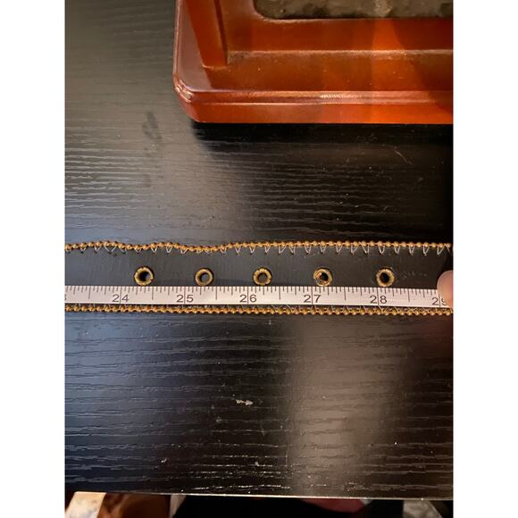 Vintage Elite Gold Metallic Belt Disco Beaded Edge 70s 80s Statement Small - Picture 5 of 5